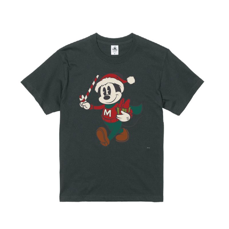 【D-Made】オーガニックコットンTシャツ ミッキー ステッキ クリスマス