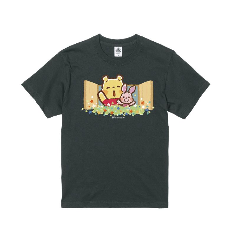 【D-Made】オーガニックコットンTシャツ Honobono画♪くまのプーさん プーさん&ピグレット 「こんにちは」