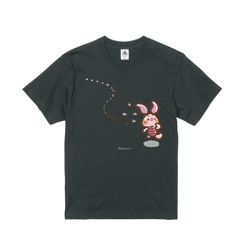【D-Made】オーガニックコットンTシャツ Honobono画♪くまのプーさん ピグレット 「おそくなりました～」