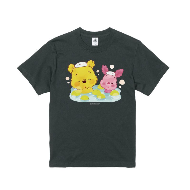 【D-Made】オーガニックコットンTシャツ もこもこ♪YUZU POOH プーさん&ピグレット 「ほっ・・・」