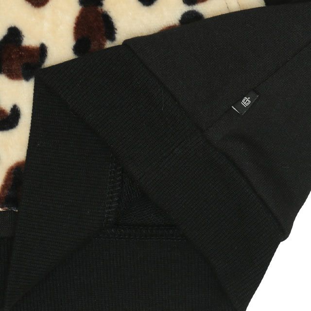 【ベビードール】ミッキー 親子お揃い ヒョウ柄ボアポケットトレーナー 0004K / ベビーサイズ キッズ ペアルック リンクコーデ トップス 長袖