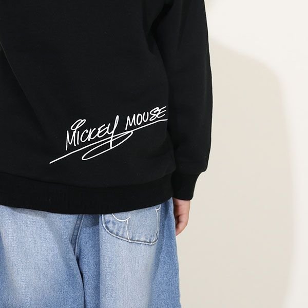 【ベビードール】ミッキー 親子お揃い ヒョウ柄ボアポケットトレーナー 0004K / ベビーサイズ キッズ ペアルック リンクコーデ トップス 長袖