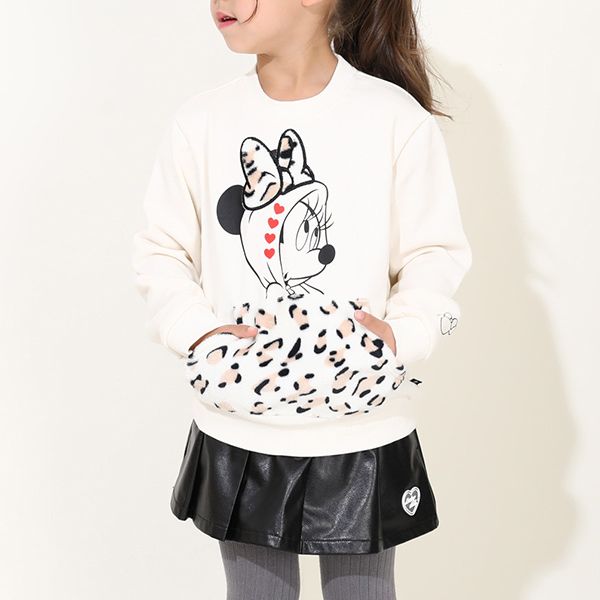 【ベビードール】ミニー 親子お揃い ヒョウ柄ボアポケットトレーナー 0004K 子供服 キッズ 男の子 女の子