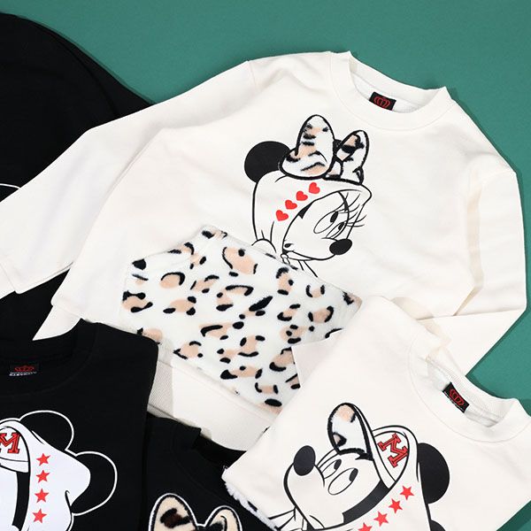 【ベビードール】ミニー 親子お揃い ヒョウ柄ボアポケットトレーナー 0004K 子供服 キッズ 男の子 女の子