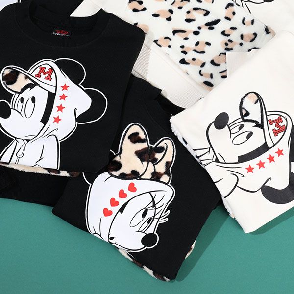 【ベビードール】ミニー 親子お揃い ヒョウ柄ボアポケットトレーナー 0004K 子供服 キッズ 男の子 女の子