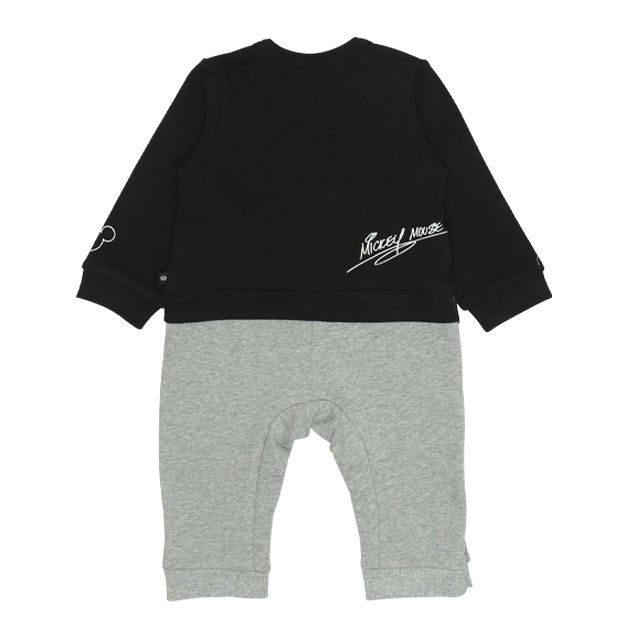 【ベビードール】ミッキー ヒョウ柄ボアポケットドッキングロンパース 0006B / ベビーサイズ 赤ちゃん 出産祝い 贈り物 プレゼント リンクコーデ ペアルック 親子コーデ ベビー服 スウェット素材