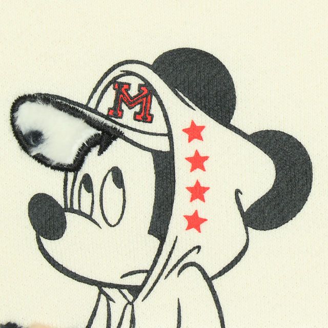 【ベビードール】ミッキー ヒョウ柄ボアポケットドッキングロンパース 0006B / ベビーサイズ 赤ちゃん 出産祝い 贈り物 プレゼント リンクコーデ ペアルック 親子コーデ ベビー服 スウェット素材