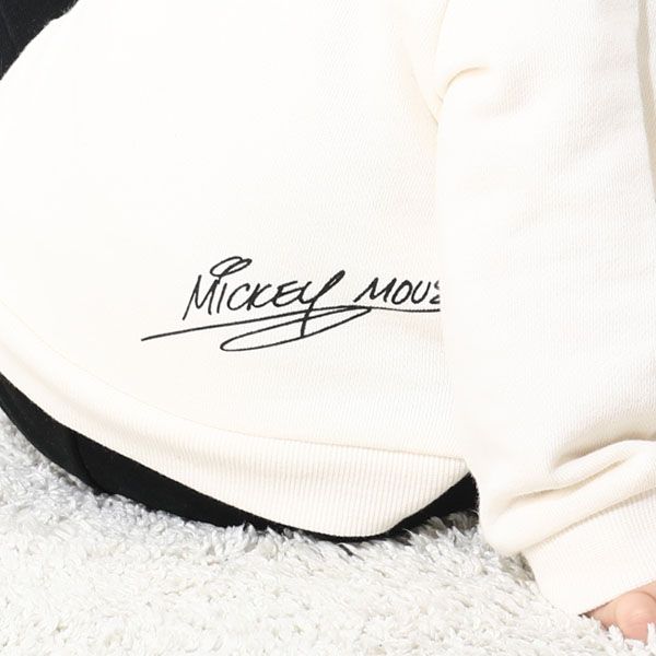 【ベビードール】ミッキー ヒョウ柄ボアポケットドッキングロンパース 0006B / ベビーサイズ 赤ちゃん 出産祝い 贈り物 プレゼント リンクコーデ ペアルック 親子コーデ ベビー服 スウェット素材