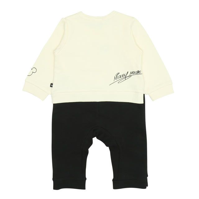 【ベビードール】ミッキー ヒョウ柄ボアポケットドッキングロンパース 0006B / ベビーサイズ 赤ちゃん 出産祝い 贈り物 プレゼント リンクコーデ ペアルック 親子コーデ ベビー服 スウェット素材