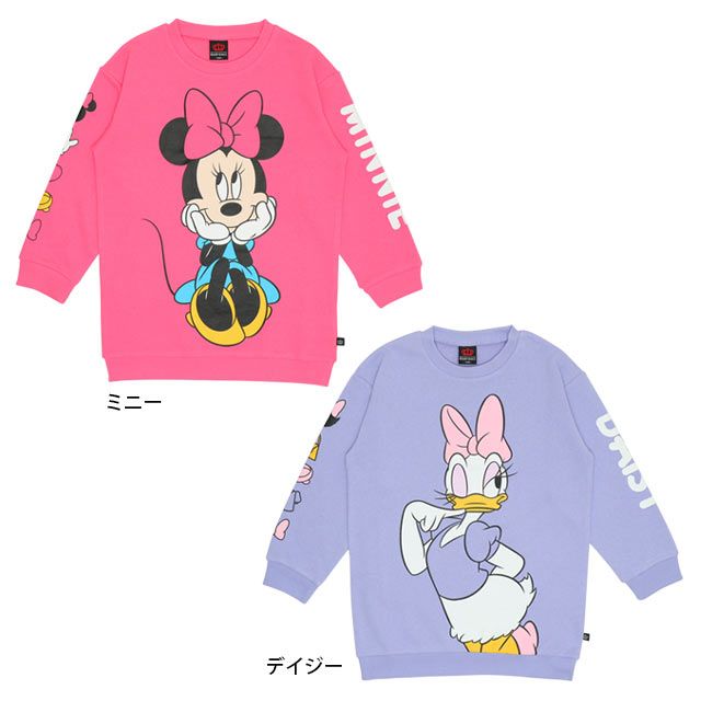 【ベビードール】デイジー 親子お揃い BIGフェイスチュニック丈ワンピース 0026K / ベビーサイズ キッズ トップス トレーナー ワンピ ロング丈 スウェット素材 春秋冬