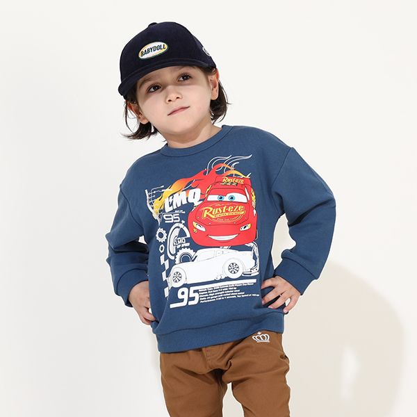 【ベビードール】カーズ 蓄光トレーナー 0036K / ライトニング・マックィーン スウェット素材 プルオーバー フードなし ベビーサイズ キッズ 男の子