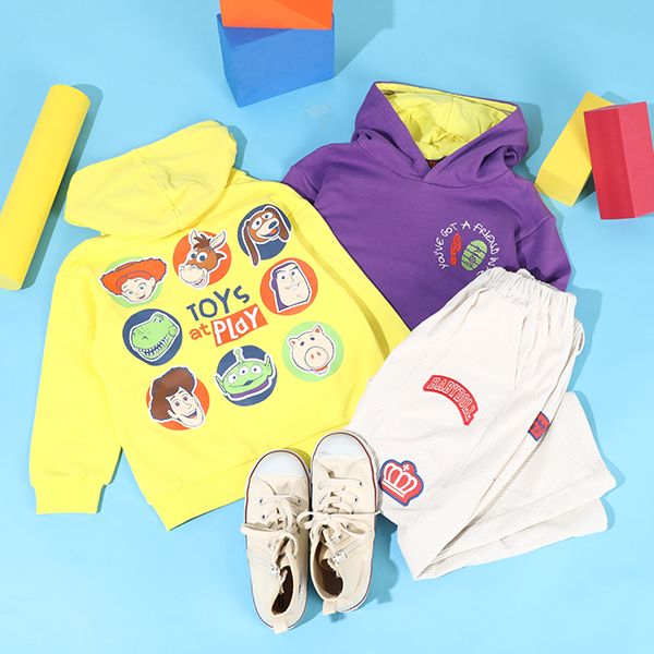 【ベビードール】トイ・ストーリー キャラクターパーカー 0038K / ウッディ バズ・ライトイヤー ジェシー ブルズアイ レックス ハム スリンキー エイリアン 長袖 トップス プルオーバー セミワイドシルエット ベビーサイズ キッズ