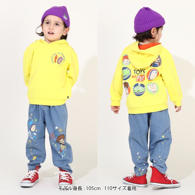 【ベビードール】トイ・ストーリー キャラクターパーカー 0038K / ウッディ バズ・ライトイヤー ジェシー ブルズアイ レックス ハム スリンキー エイリアン 長袖 トップス プルオーバー セミワイドシルエット ベビーサイズ キッズ