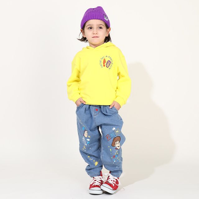 【ベビードール】トイ・ストーリー キャラクターパーカー 0038K / ウッディ バズ・ライトイヤー ジェシー ブルズアイ レックス ハム スリンキー エイリアン 長袖 トップス プルオーバー セミワイドシルエット ベビーサイズ キッズ