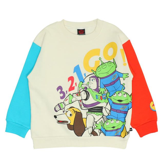 【ベビードール】親子お揃い トイ・ストーリー キャラクター裏起毛トレーナー 0039K / ウッディ バズ・ライトイヤー レックス スリンキー エイリアン トップス 長袖 クルーネック リンクコーデ あたたかい ベビーサイズ キッズ