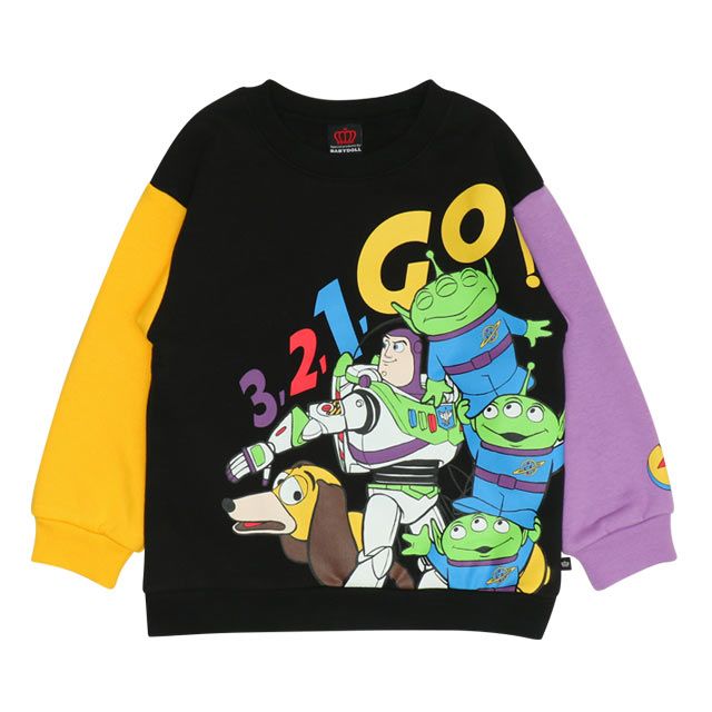 【ベビードール】親子お揃い トイ・ストーリー キャラクター裏起毛トレーナー 0039K / ウッディ バズ・ライトイヤー レックス スリンキー エイリアン トップス 長袖 クルーネック リンクコーデ あたたかい ベビーサイズ キッズ