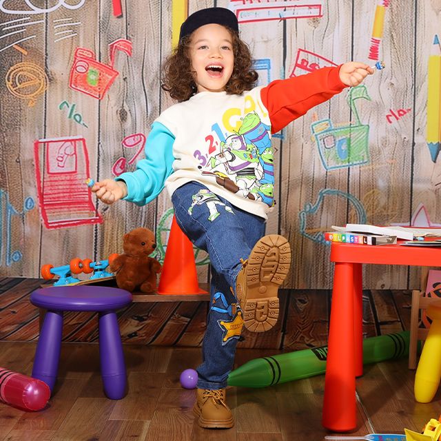 【ベビードール】親子お揃い トイ・ストーリー キャラクター裏起毛トレーナー 0039K / ウッディ バズ・ライトイヤー レックス スリンキー エイリアン トップス 長袖 クルーネック リンクコーデ あたたかい ベビーサイズ キッズ