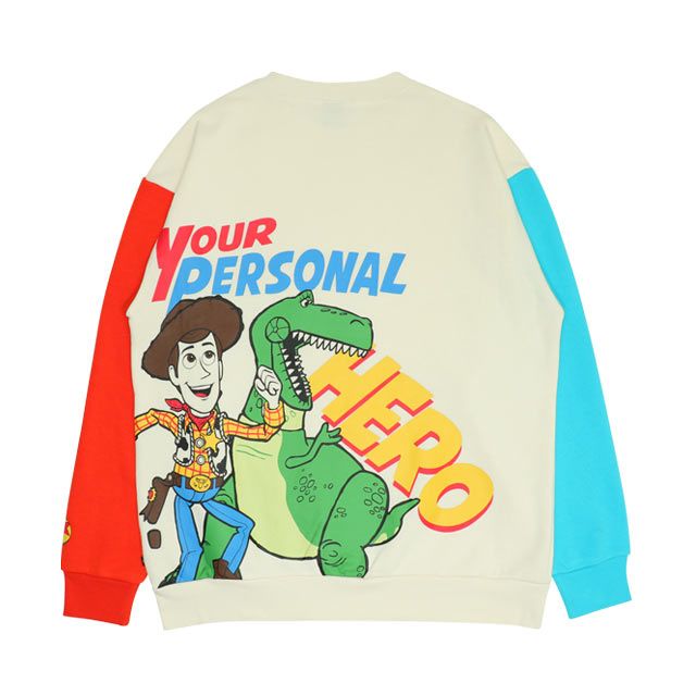 【ベビードール】親子お揃い トイ・ストーリー キャラクター裏起毛トレーナー 0039A / ウッディ バズ・ライトイヤー レックス スリンキー エイリアン トップス 長袖 クルーネック リンクコーデ あたたかい 大人 ユニセックス 男女兼用 レディース メンズ