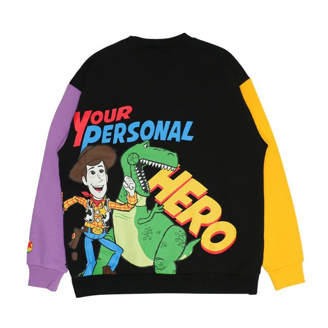 【ベビードール】親子お揃い トイ・ストーリー キャラクター裏起毛トレーナー 0039A / ウッディ バズ・ライトイヤー レックス スリンキー エイリアン トップス 長袖 クルーネック リンクコーデ あたたかい 大人 ユニセックス 男女兼用 レディース メンズ