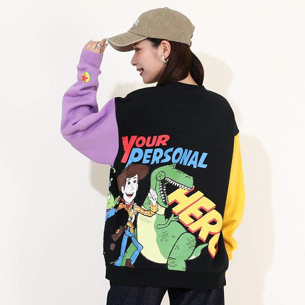 【ベビードール】親子お揃い トイ・ストーリー キャラクター裏起毛トレーナー 0039A / ウッディ バズ・ライトイヤー レックス スリンキー エイリアン トップス 長袖 クルーネック リンクコーデ あたたかい 大人 ユニセックス 男女兼用 レディース メンズ