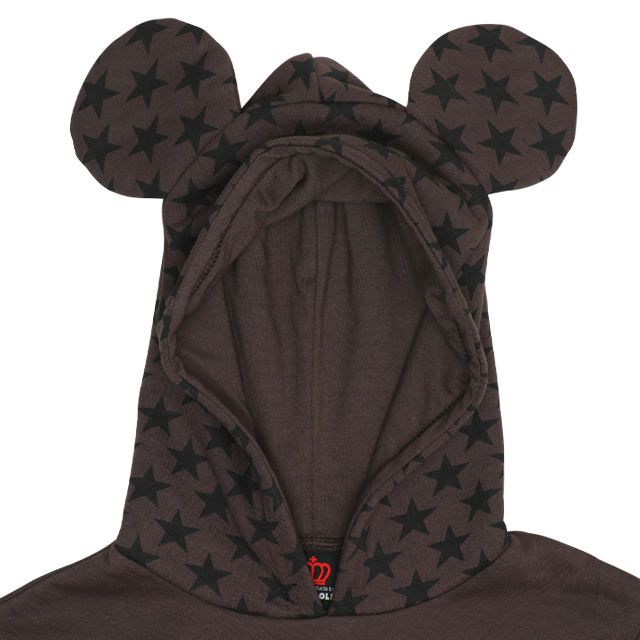 【ベビードール】ミッキー キャラクター 裏起毛パーカー 0040K / ベビーサイズ キッズ 長袖 トップス プルオーバー セミワイド