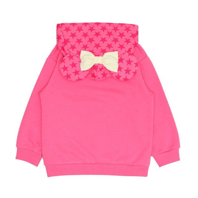 【ベビードール】ミニー キャラクター 裏起毛パーカー 0040K / ベビーサイズ キッズ 女の子 りぼん 長袖 トップス プルオーバー セミワイド