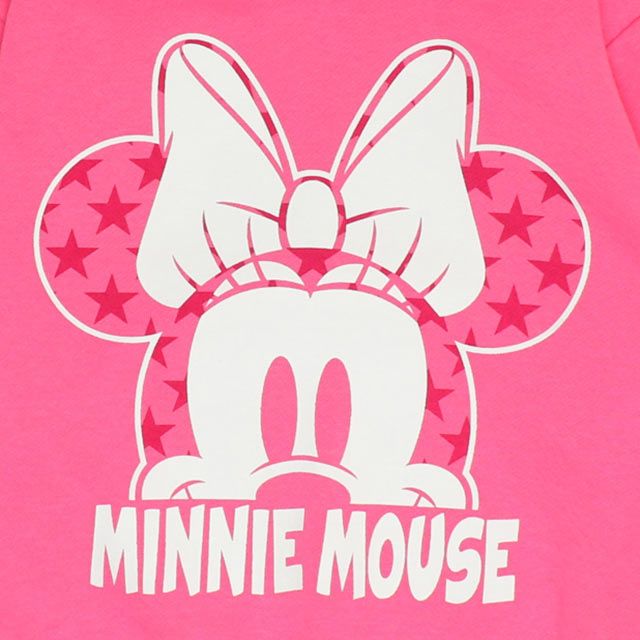 【ベビードール】ミニー キャラクター 裏起毛パーカー 0040K / ベビーサイズ キッズ 女の子 りぼん 長袖 トップス プルオーバー セミワイド