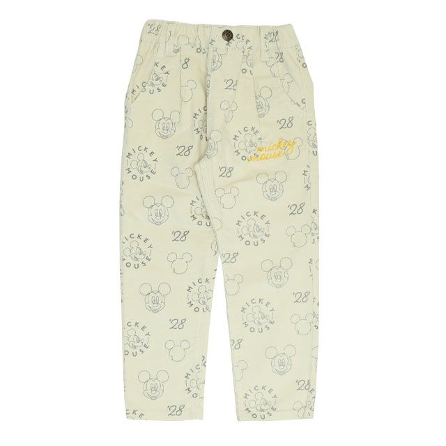 【ベビードール】ミッキー コーデュロイ ロングパンツ 0041K / ベビーサイズ キッズ リンクコーデ ストレッチコーデュロイ 長ズボン ウエストゴム 楽ちん ポケットあり