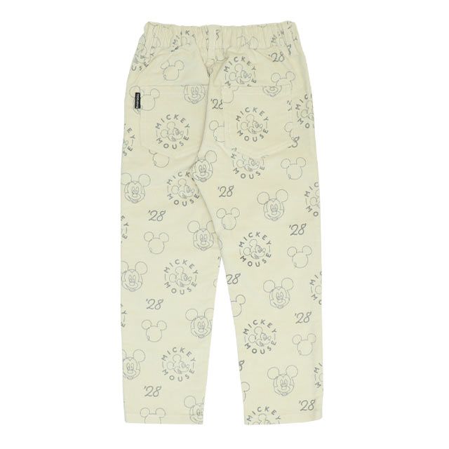 【ベビードール】ミッキー コーデュロイ ロングパンツ 0041K / ベビーサイズ キッズ リンクコーデ ストレッチコーデュロイ 長ズボン ウエストゴム 楽ちん ポケットあり