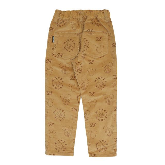 【ベビードール】ミッキー コーデュロイ ロングパンツ 0041K / ベビーサイズ キッズ リンクコーデ ストレッチコーデュロイ 長ズボン ウエストゴム 楽ちん ポケットあり