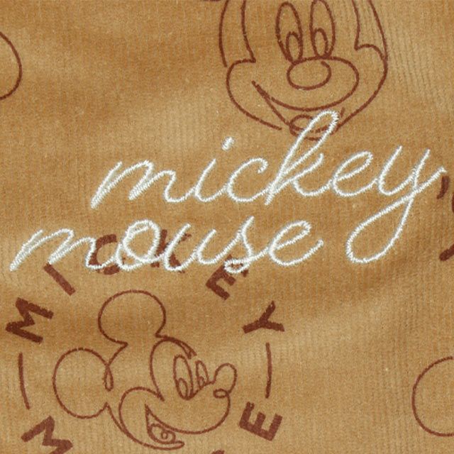 【ベビードール】ミッキー コーデュロイ ロングパンツ 0041K / ベビーサイズ キッズ リンクコーデ ストレッチコーデュロイ 長ズボン ウエストゴム 楽ちん ポケットあり