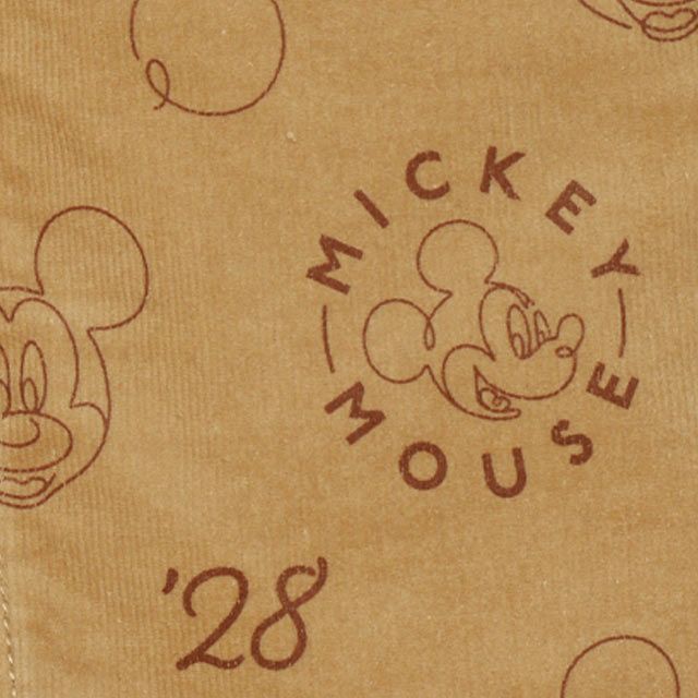 【ベビードール】ミッキー コーデュロイ ロングパンツ 0041K / ベビーサイズ キッズ リンクコーデ ストレッチコーデュロイ 長ズボン ウエストゴム 楽ちん ポケットあり