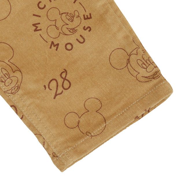 【ベビードール】ミッキー コーデュロイ ロングパンツ 0041K / ベビーサイズ キッズ リンクコーデ ストレッチコーデュロイ 長ズボン ウエストゴム 楽ちん ポケットあり