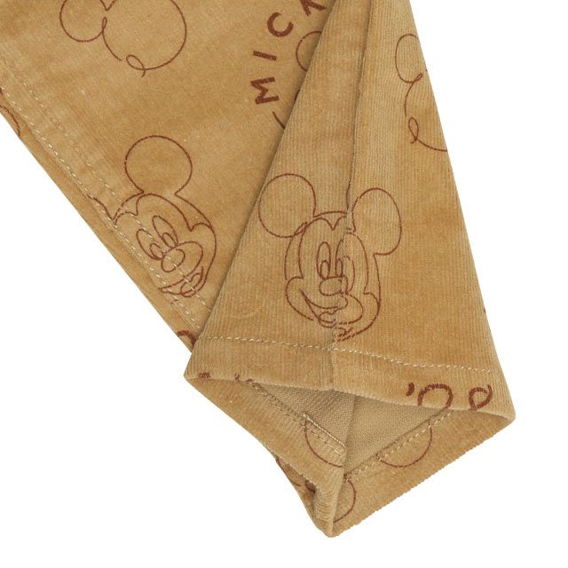 【ベビードール】ミッキー コーデュロイ ロングパンツ 0041K / ベビーサイズ キッズ リンクコーデ ストレッチコーデュロイ 長ズボン ウエストゴム 楽ちん ポケットあり