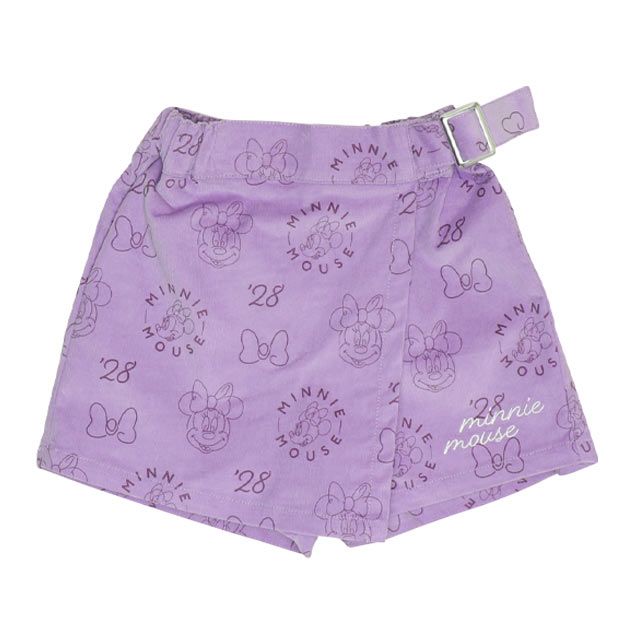 【ベビードール】ミニー コーデュロイ ショートパンツ 0042K / ベビーサイズ キッズ リンクコーデ おそろい ストレッチコーデュロイ キュロット ウエストゴム 楽ちん