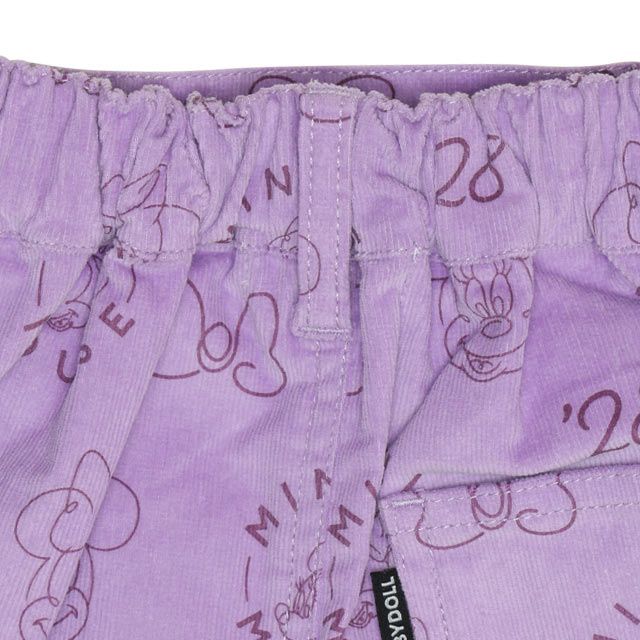 【ベビードール】ミニー コーデュロイ ショートパンツ 0042K / ベビーサイズ キッズ リンクコーデ おそろい ストレッチコーデュロイ キュロット ウエストゴム 楽ちん