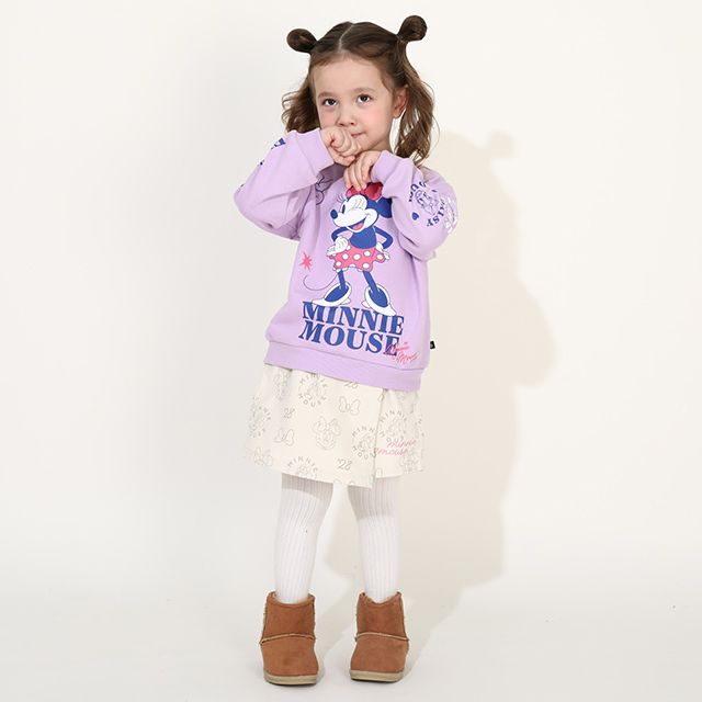 【ベビードール】ミニー コーデュロイ ショートパンツ 0042K / ベビーサイズ キッズ リンクコーデ おそろい ストレッチコーデュロイ キュロット ウエストゴム 楽ちん