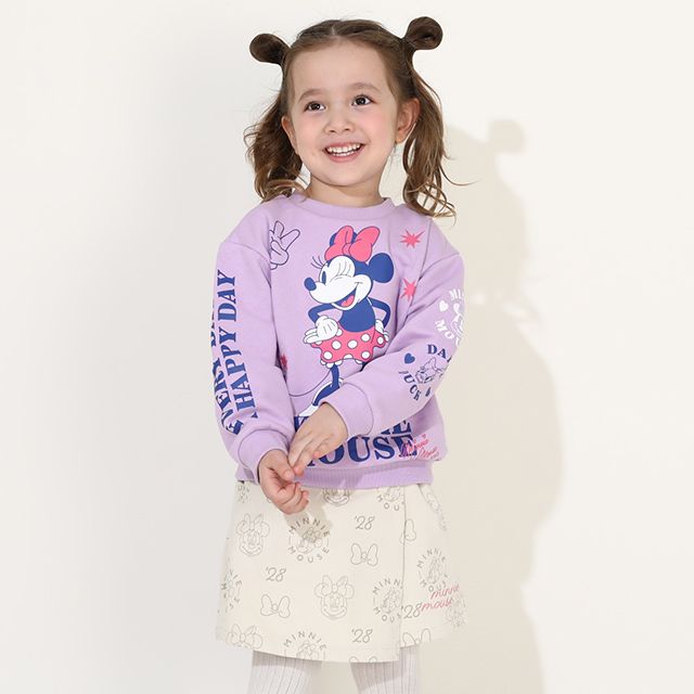 【ベビードール】ミニー コーデュロイ ショートパンツ 0042K / ベビーサイズ キッズ リンクコーデ おそろい ストレッチコーデュロイ キュロット ウエストゴム 楽ちん