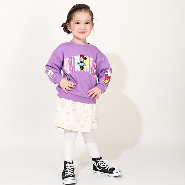 【ベビードール】ミニー コーデュロイ ショートパンツ 0042K / ベビーサイズ キッズ リンクコーデ おそろい ストレッチコーデュロイ キュロット ウエストゴム 楽ちん