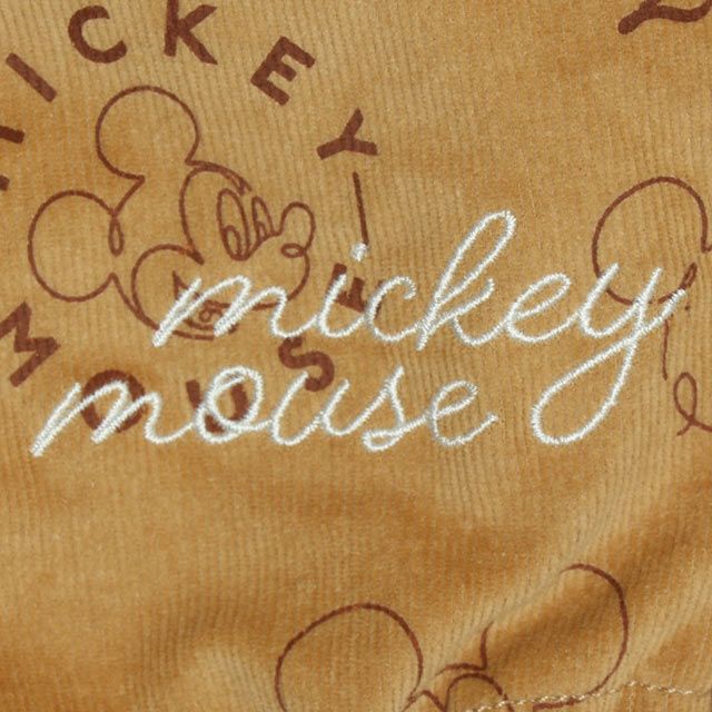 【ベビードール】ミッキー コーデュロイ サロペットロンパース 2点セット 0043B / ベビーサイズ 出産祝い セットアイテム ストレッチコーデュロイ ボーダー 長袖 ロンT ボディスーツ 肩紐調整可 股下スナップボタン