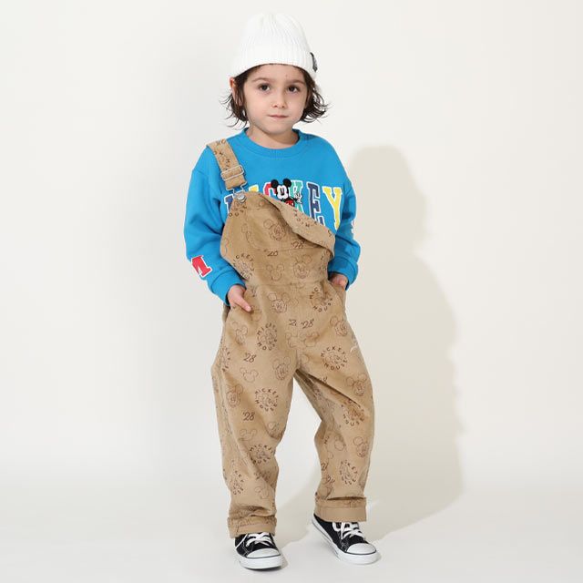 【ベビードール】ミッキー 親子お揃い カラフルロゴ トレーナー 0044K / ベビーサイズ キッズ ファミリーコーデ おそろい スウェット素材 長袖 トップス クルーネック セミワイド