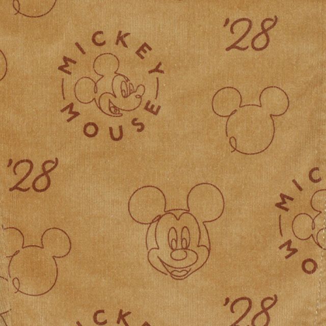 【ベビードール】ミッキー コーデュロイ サロペット 0047K / ベビーサイズ キッズ リンクコーデ おそろい ストレッチコーデュロイ 肩紐調整可 ポケットあり