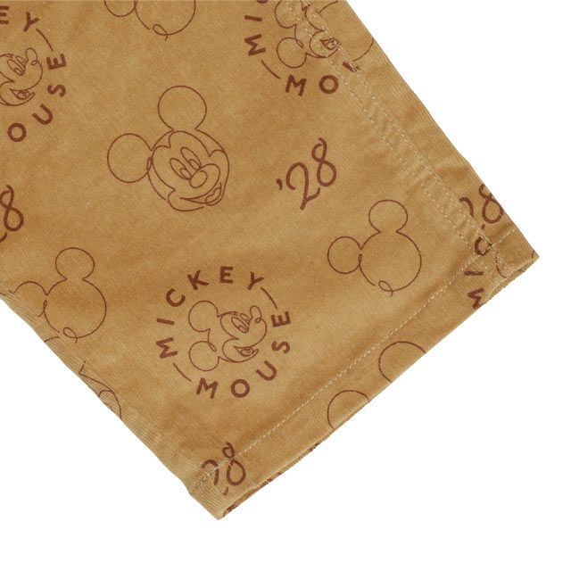 【ベビードール】ミッキー コーデュロイ サロペット 0047K / ベビーサイズ キッズ リンクコーデ おそろい ストレッチコーデュロイ 肩紐調整可 ポケットあり