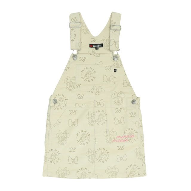 【ベビードール】ミニー コーデュロイ ジャンパースカート 0048K / ベビーサイズ キッズ リンクコーデ おそろい ジャンスカ ストレッチコーデュロイ 肩紐調整可 ポケットあり