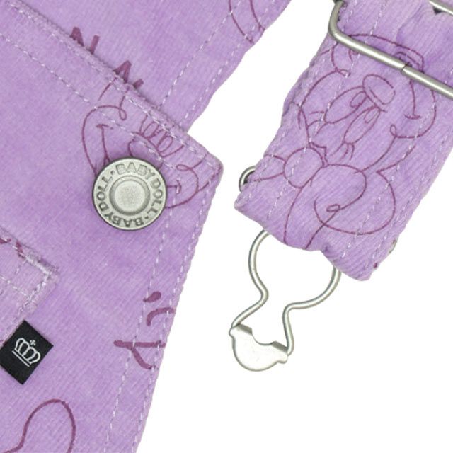 【ベビードール】ミニー コーデュロイ ジャンパースカート 0048K / ベビーサイズ キッズ リンクコーデ おそろい ジャンスカ ストレッチコーデュロイ 肩紐調整可 ポケットあり