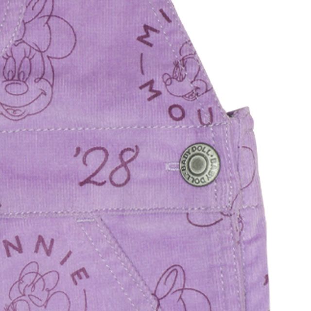 【ベビードール】ミニー コーデュロイ ジャンパースカート 0048K / ベビーサイズ キッズ リンクコーデ おそろい ジャンスカ ストレッチコーデュロイ 肩紐調整可 ポケットあり