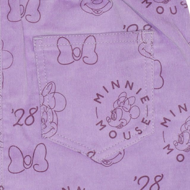 【ベビードール】ミニー コーデュロイ ジャンパースカート 0048K / ベビーサイズ キッズ リンクコーデ おそろい ジャンスカ ストレッチコーデュロイ 肩紐調整可 ポケットあり