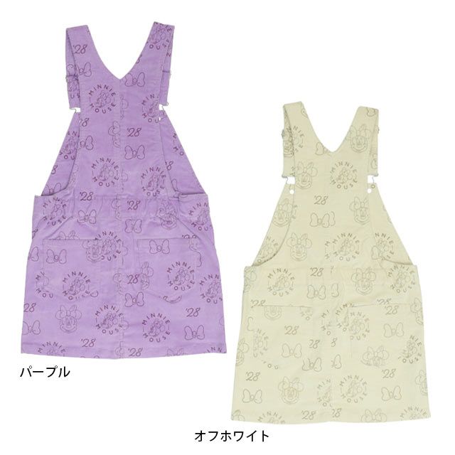 【ベビードール】ミニー コーデュロイ ジャンパースカート 0048K / ベビーサイズ キッズ リンクコーデ おそろい ジャンスカ ストレッチコーデュロイ 肩紐調整可 ポケットあり