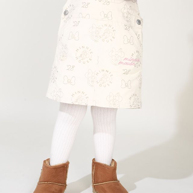 【ベビードール】ミニー コーデュロイ ジャンパースカート 0048K / ベビーサイズ キッズ リンクコーデ おそろい ジャンスカ ストレッチコーデュロイ 肩紐調整可 ポケットあり