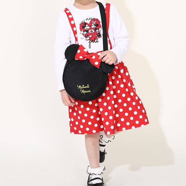 【ベビードール】ミニー 豪華3点セット 0086K / キッズ コーデセット 長袖 ワンピース スカート シュシュ ヘアアクセサリー バッグ 鞄 かばん ショルダーバッグ ガーリー